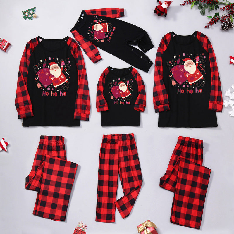 Family Santa Ho Ho Ho Raglan & Plaid Pyjamas