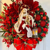Light-Up Nativity Christmas Wreath with Red Bow – image 3