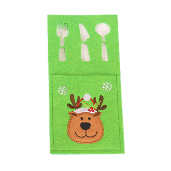 Embroidered Christmas Cutlery Pockets – Santa, Snowman & Reindeer
