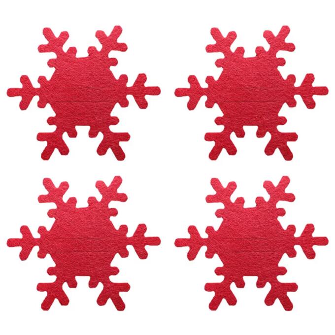 Red Snowflake Laser-Cut Place Mats, Set of 4