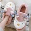 Pink Reindeer Plush Christmas Slippers