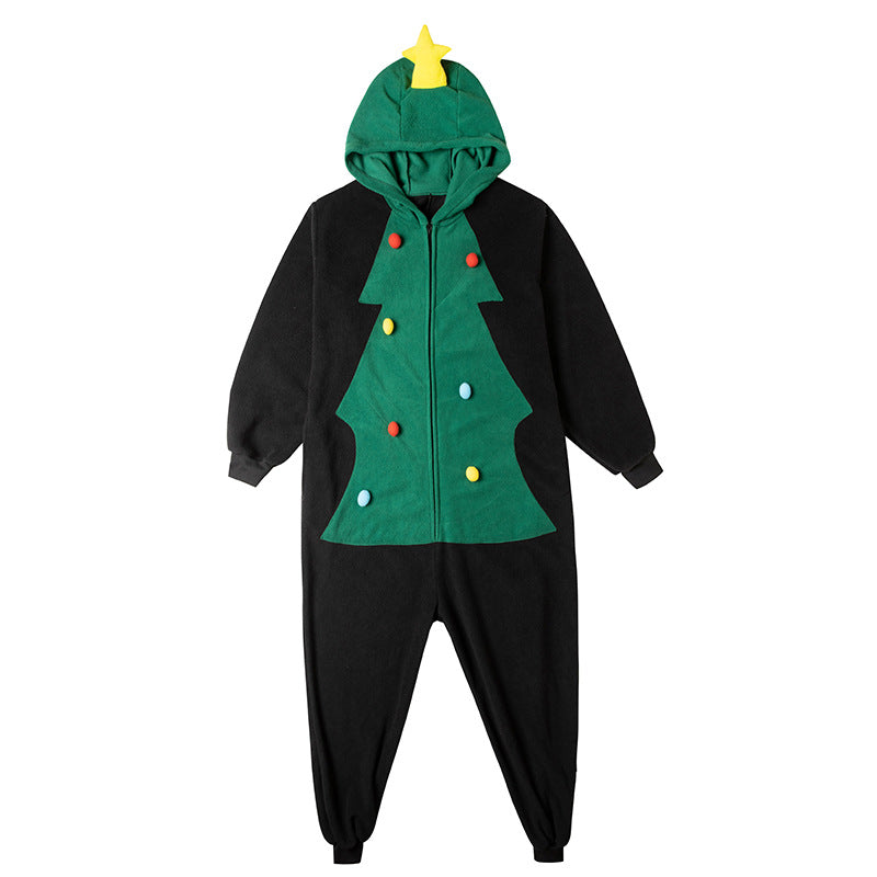 Christmas Tree Print & Cartoon Onesie – image 3
