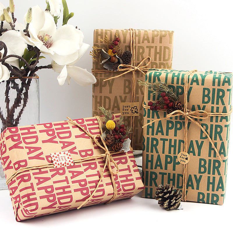 Vintage Kraft Gift Wrap, 50 × 70 cm