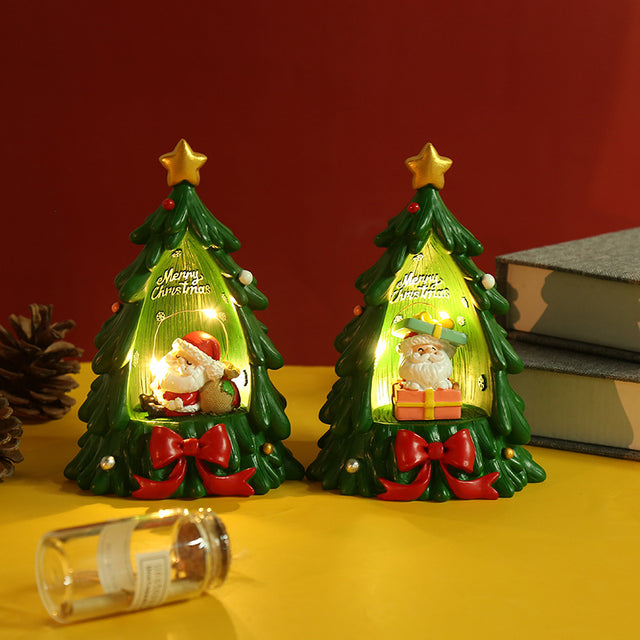 Light-Up Resin Christmas Tree Decoration