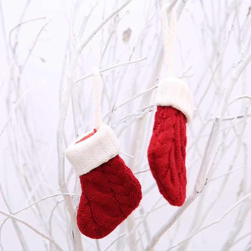 Red Knitted Stocking Cutlery Pockets – image 4