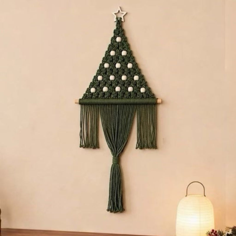Handwoven Christmas Tree Wall Hanging
