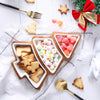 Ceramic & Bamboo Christmas Tree Serving Dish