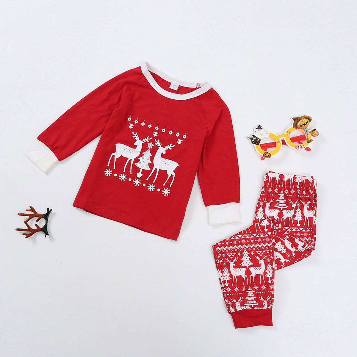Family Red Reindeer & Snowflake Christmas Pyjamas – image 4