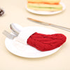 Red Knitted Stocking Cutlery Pockets – image 3