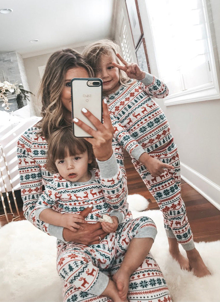 Family Red & White Nordic Reindeer Pyjamas – image 5