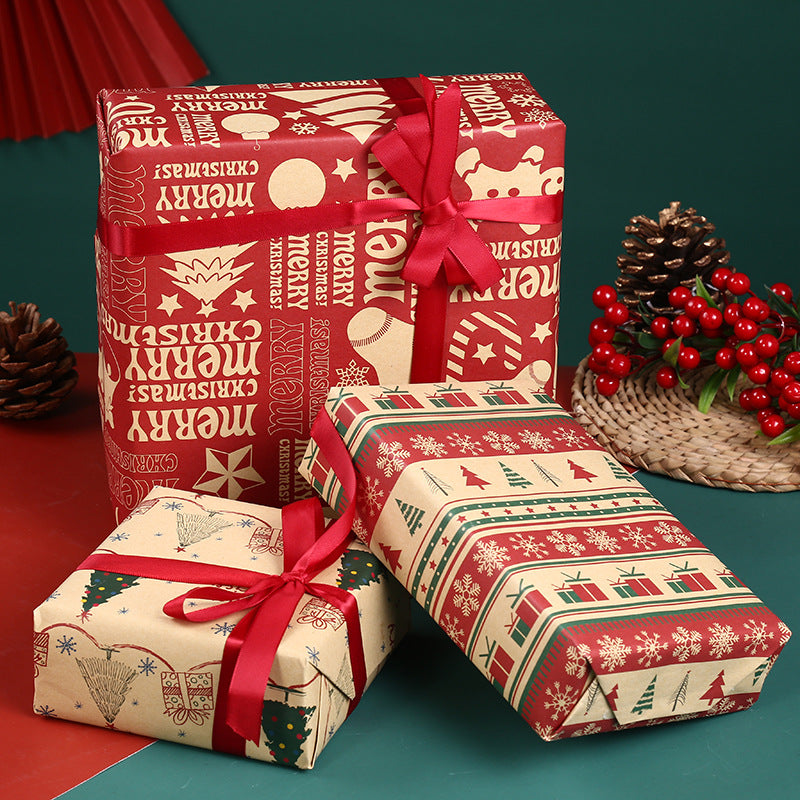 Christmas Kraft Wrapping Paper, 50 × 70 cm