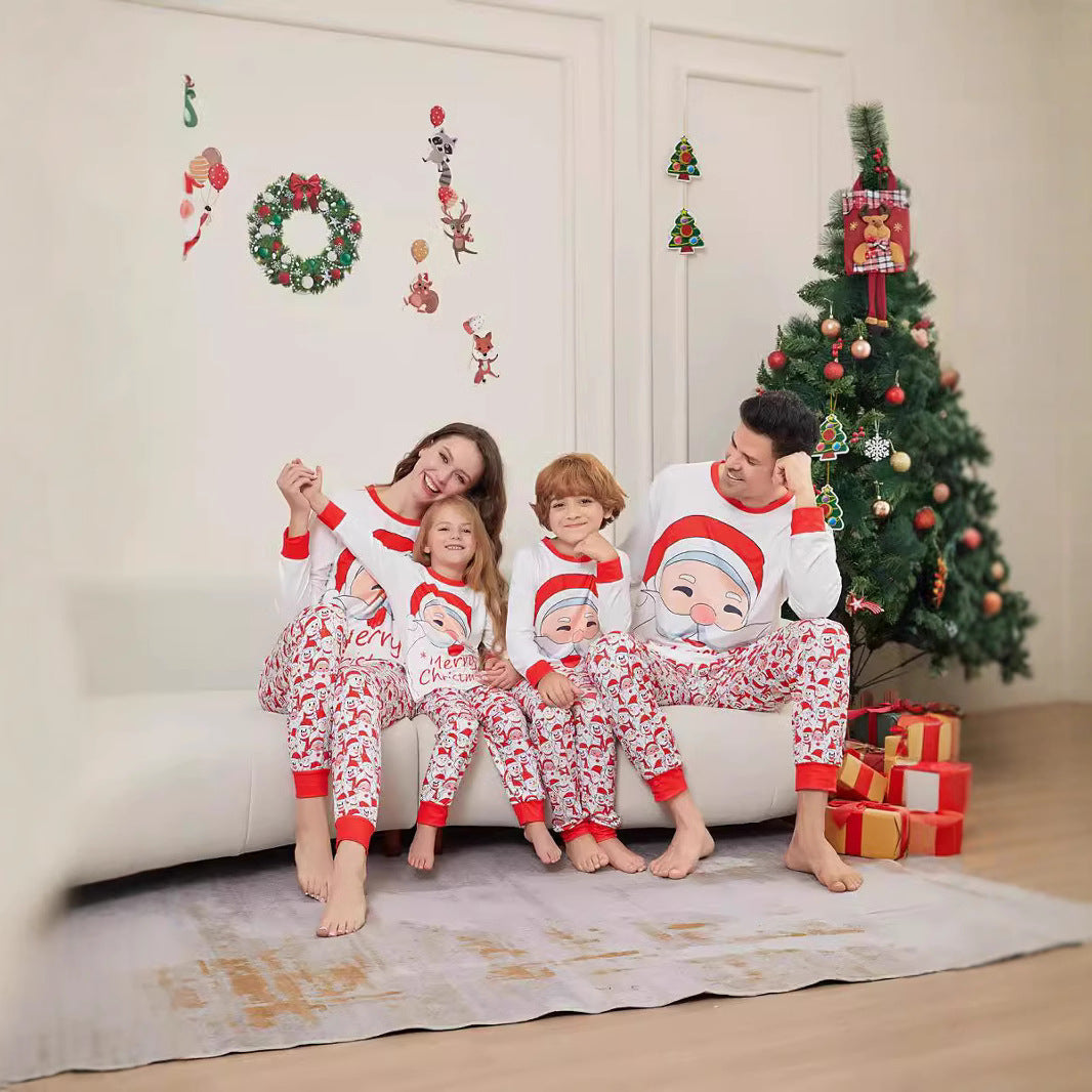 Family White Santa & Snowman Print Pyjamas – image 3