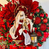 Light-Up Nativity Christmas Wreath with Lantern – 40 cm
