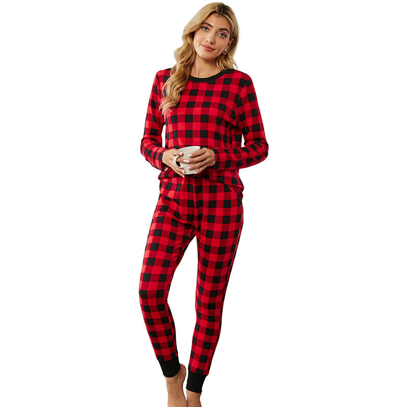 Women's Blue Buffalo Plaid Christmas Pyjamas – image 4