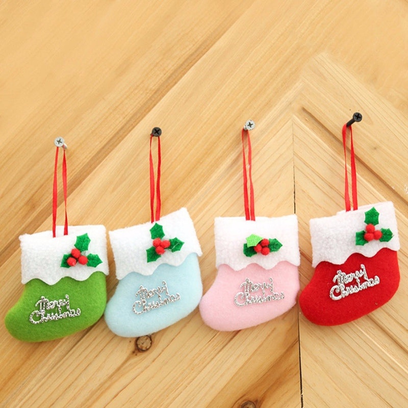 Mini Christmas Stocking Ornaments, Set of 4