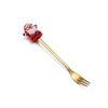 Gold Cat Paw Christmas Dessert Spoon & Fork – image 4
