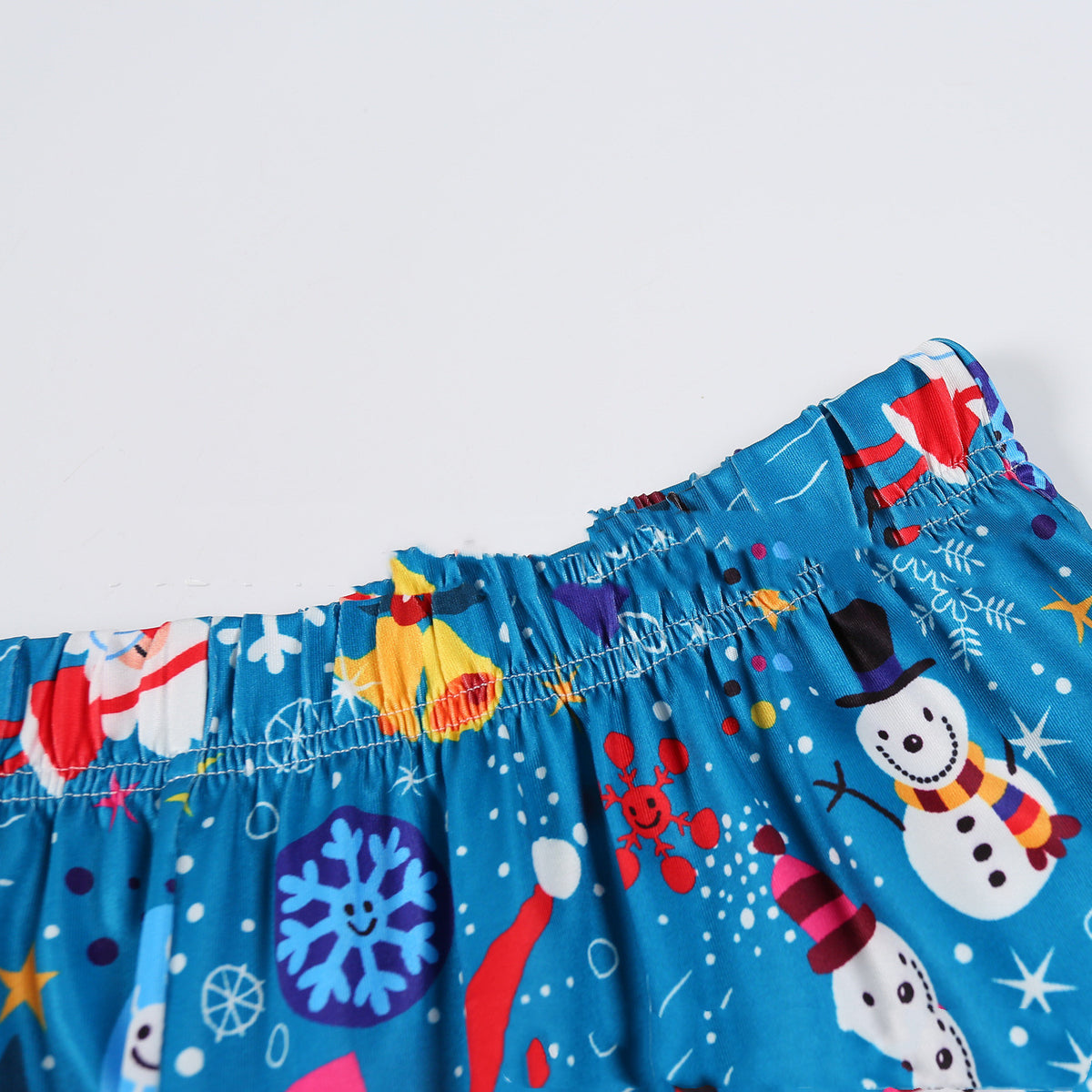 Family Blue Santa Print Pyjamas & Baby Romper – image 5