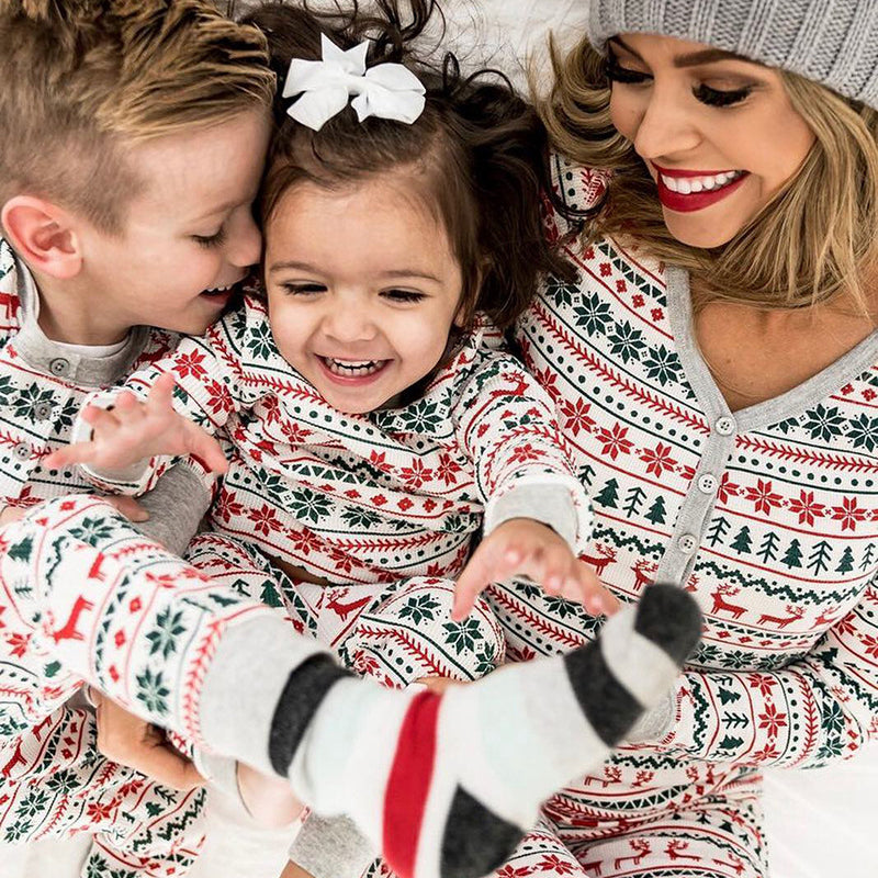 Family Red & White Nordic Reindeer Pyjamas – image 2