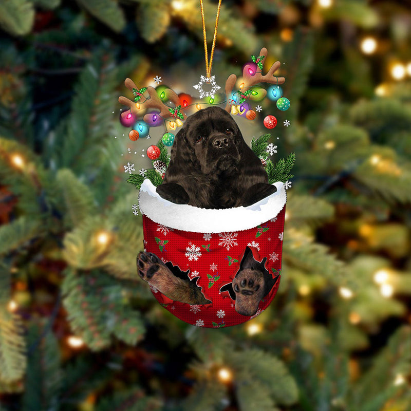 Spaniel Puppy in Stocking Christmas Ornament