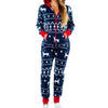Women's Navy Fair Isle Zip-Up Christmas Onesie
