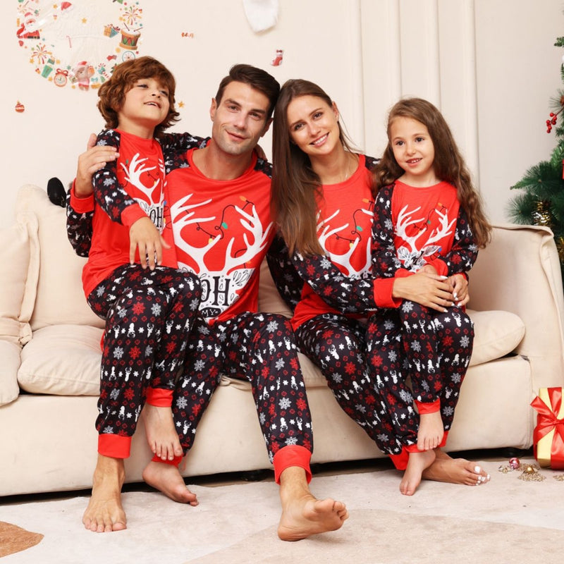 Matching Family Christmas Reindeer & Snowflake Pyjamas