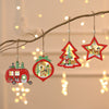 Light-Up Wooden Christmas Pendant, 11 cm