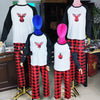 Family Reindeer Raglan & Buffalo Plaid Pyjamas – Black & White – image 2