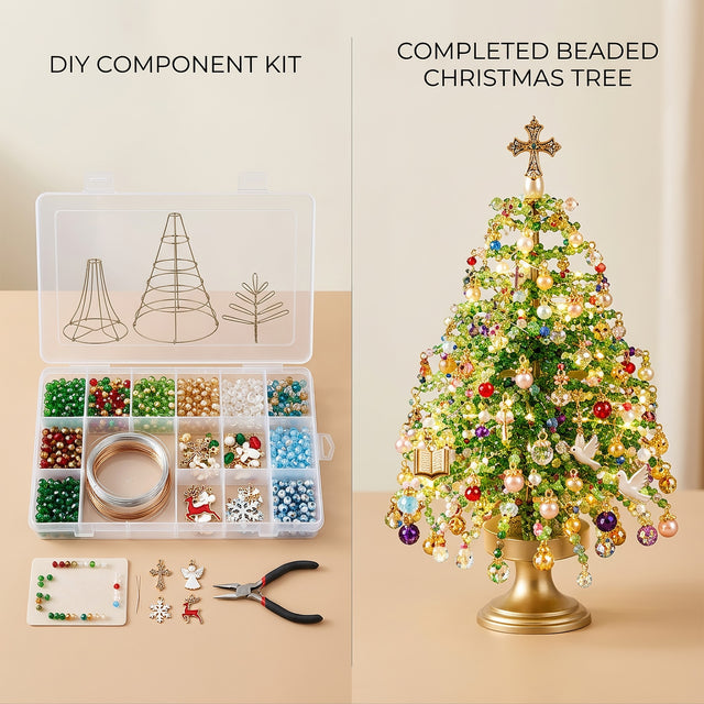 DIY Beaded Christmas Tree Kit – Tabletop Tree