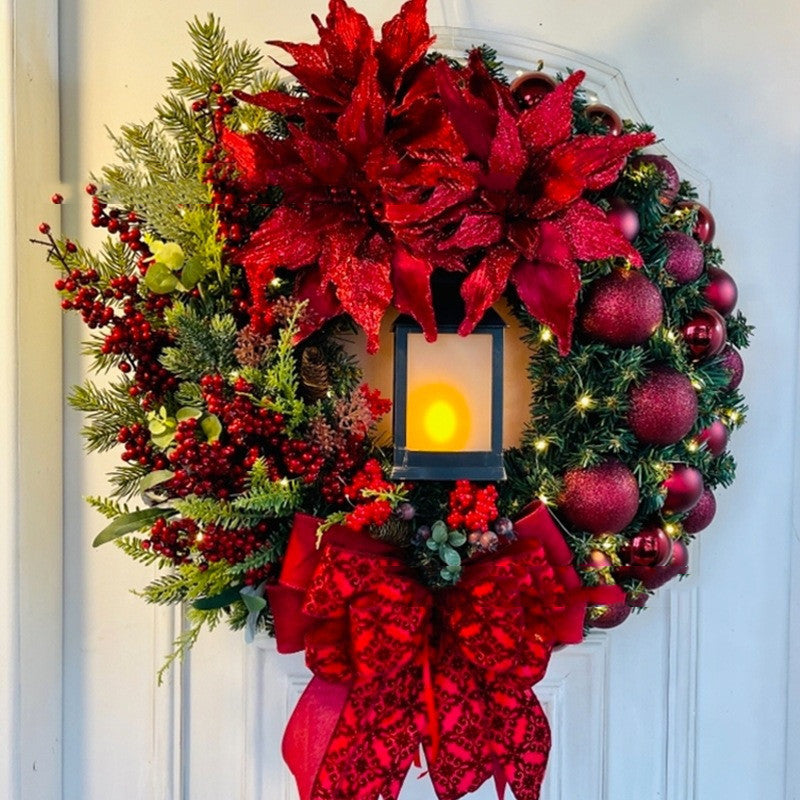 Light-Up Nativity Christmas Wreath with Lantern – 40 cm – image 2