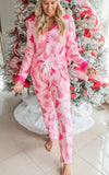 Women's Pink Christmas Print Onesie Pyjamas – image 4
