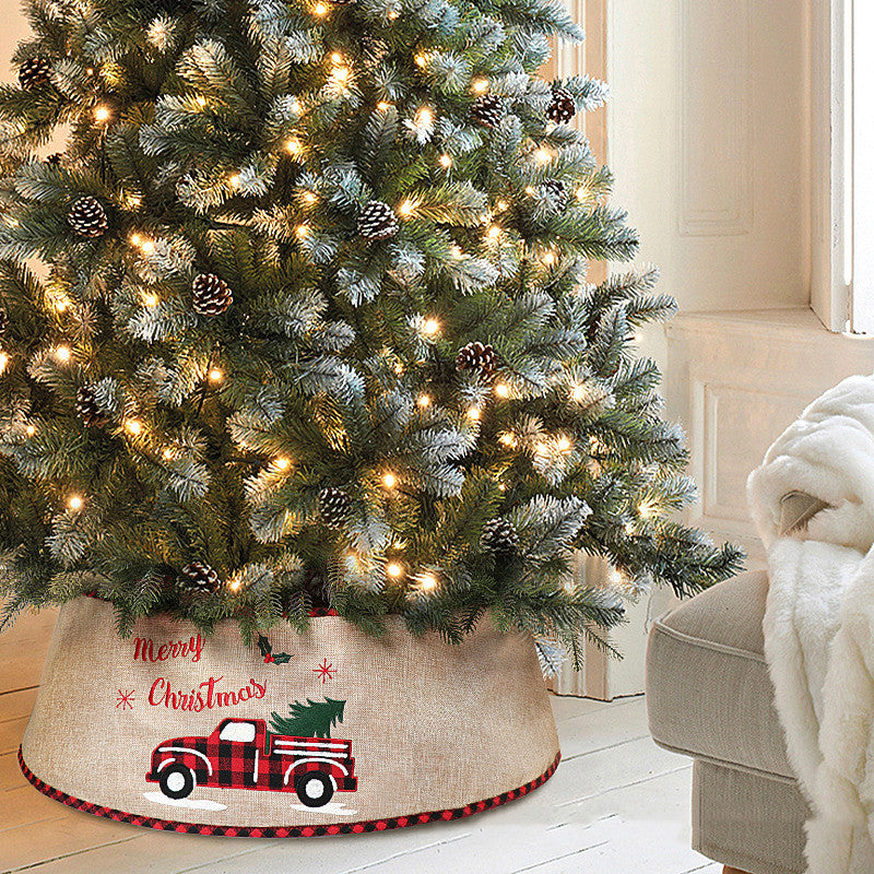 Christmas Car-Print Tree Collar
