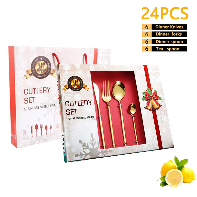 Mirror-Finish Stainless Steel Christmas Cutlery Set – image 2