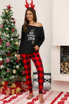 Women's Black Santa Slogan Christmas Pyjamas – image 10