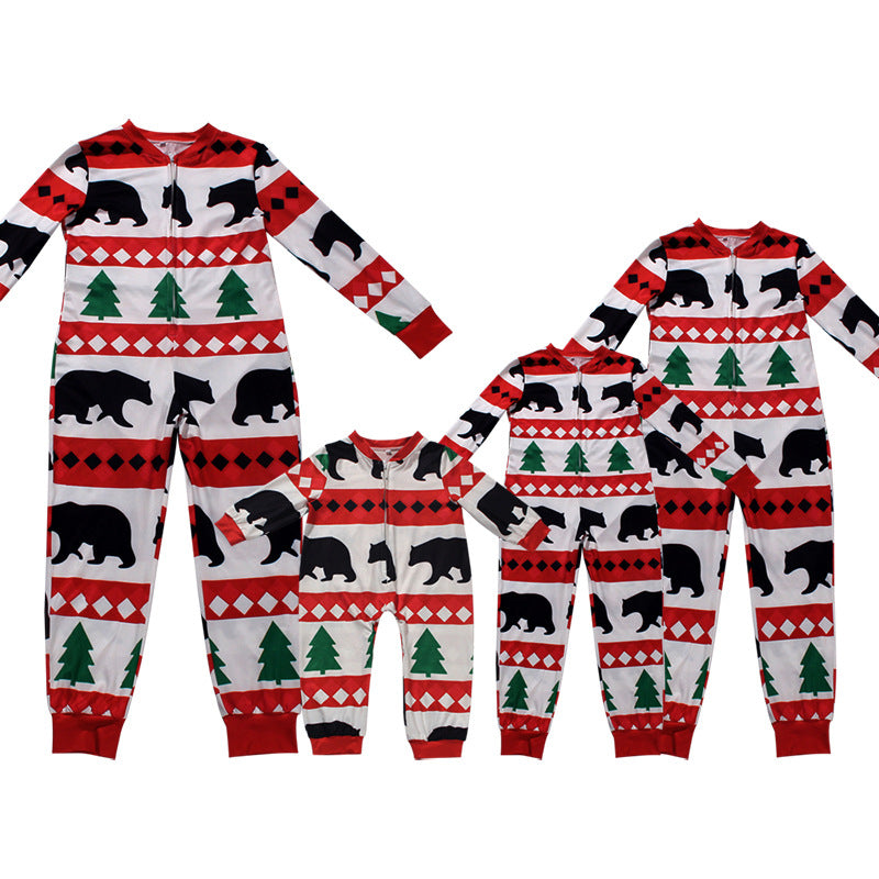 Family Bear & Christmas Tree Print Onesie