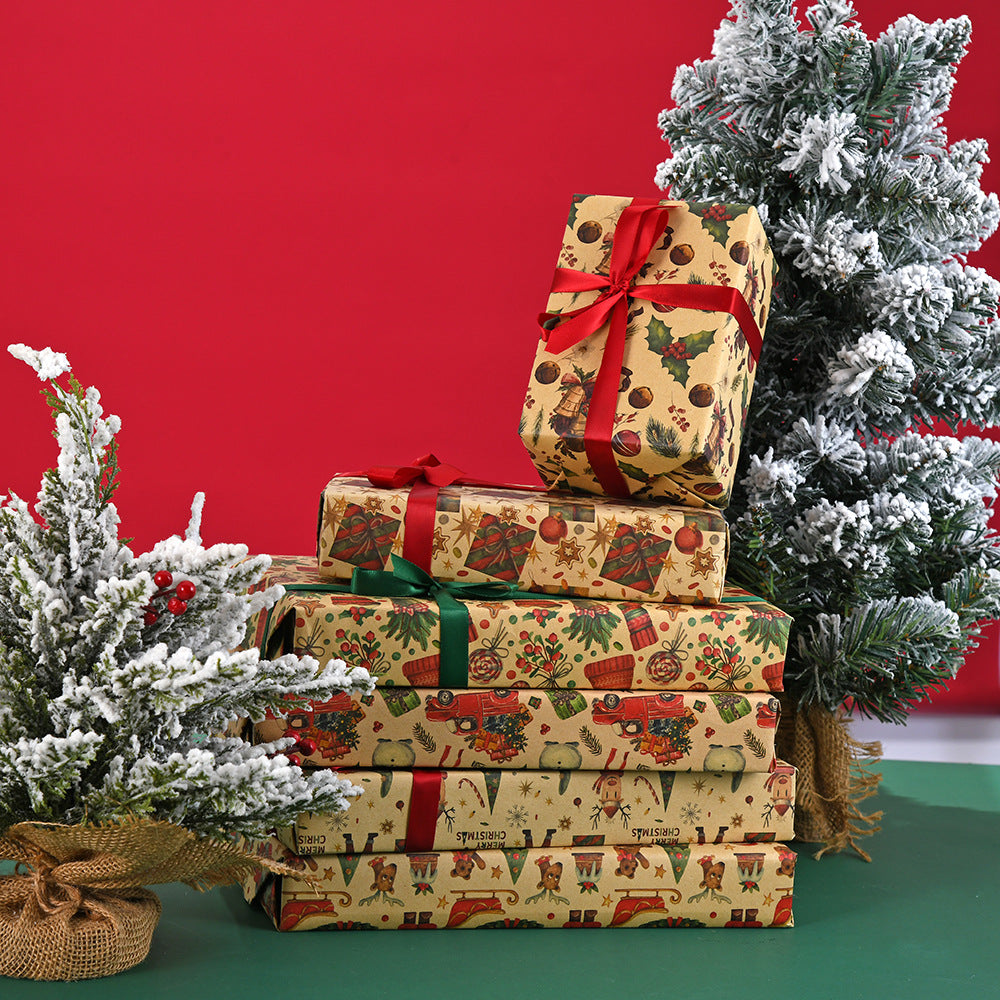 Santa Christmas Kraft Gift Wrap