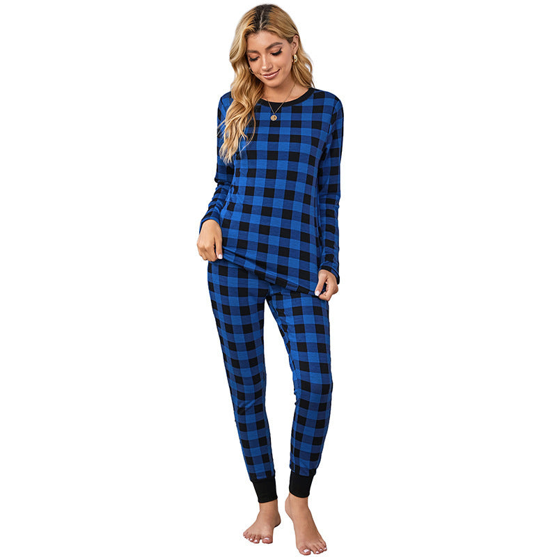 Women's Blue Buffalo Plaid Christmas Pyjamas – image 3