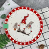Red Embossed Ceramic Christmas Plate, 10 Inch – image 4