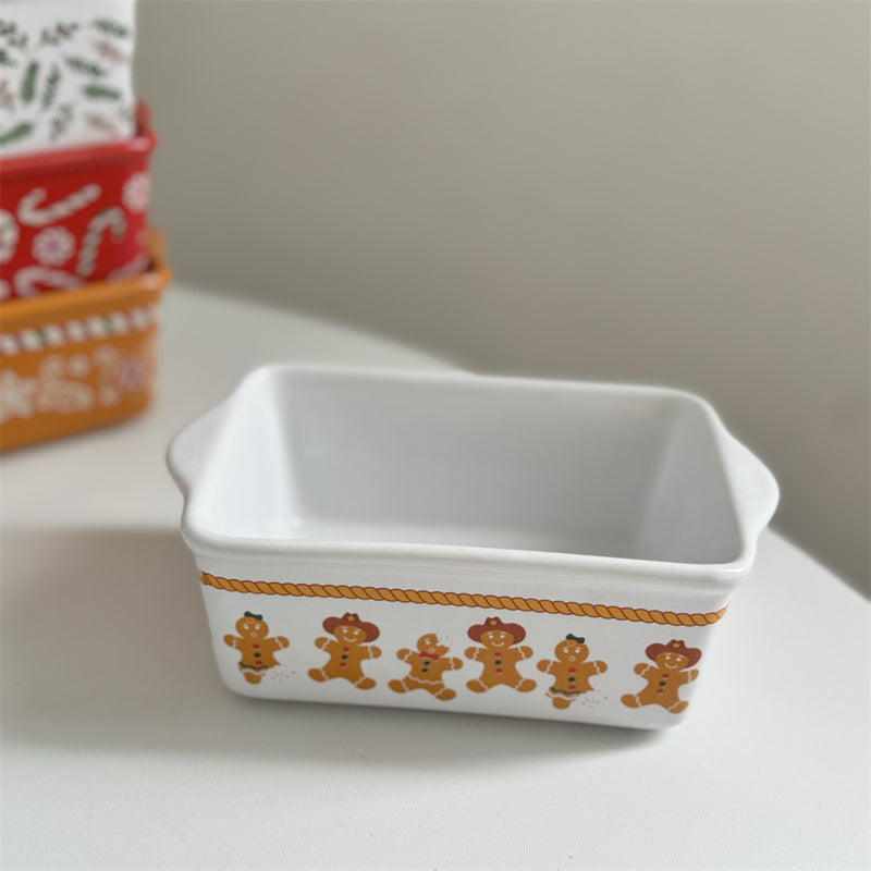 Gingerbread Ceramic Christmas Baking Dish, 360 ml
