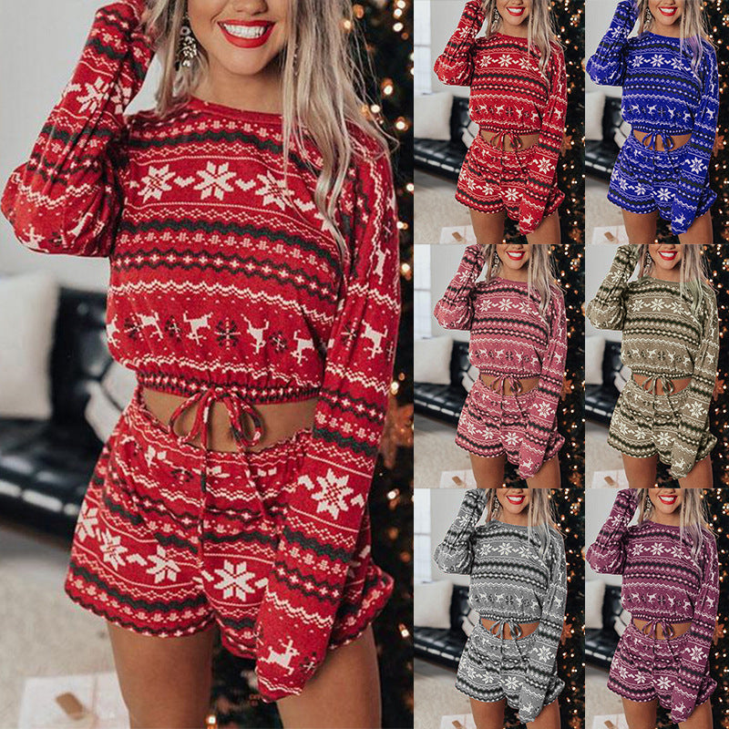 Women's Fair Isle Christmas Shorts Pyjama Set