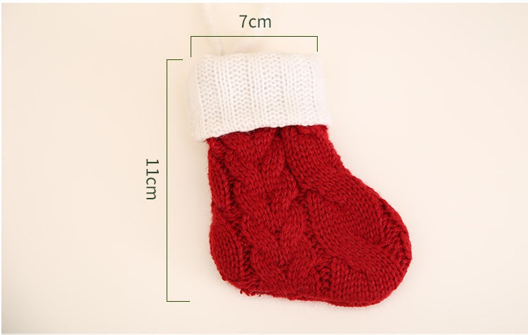 Red Knitted Stocking Cutlery Pockets – image 5