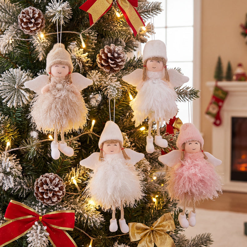 Feather & Plush Christmas Hanging Ornament