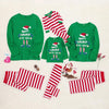 Family Green Happy Ho Ho Ho Stripe Christmas Pyjamas