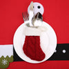 Red Knitted Stocking Cutlery Pockets – image 2