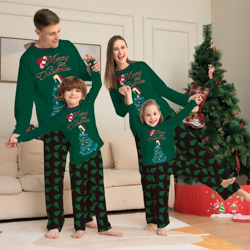 Family Green Merry Christmas & Plaid Pyjamas