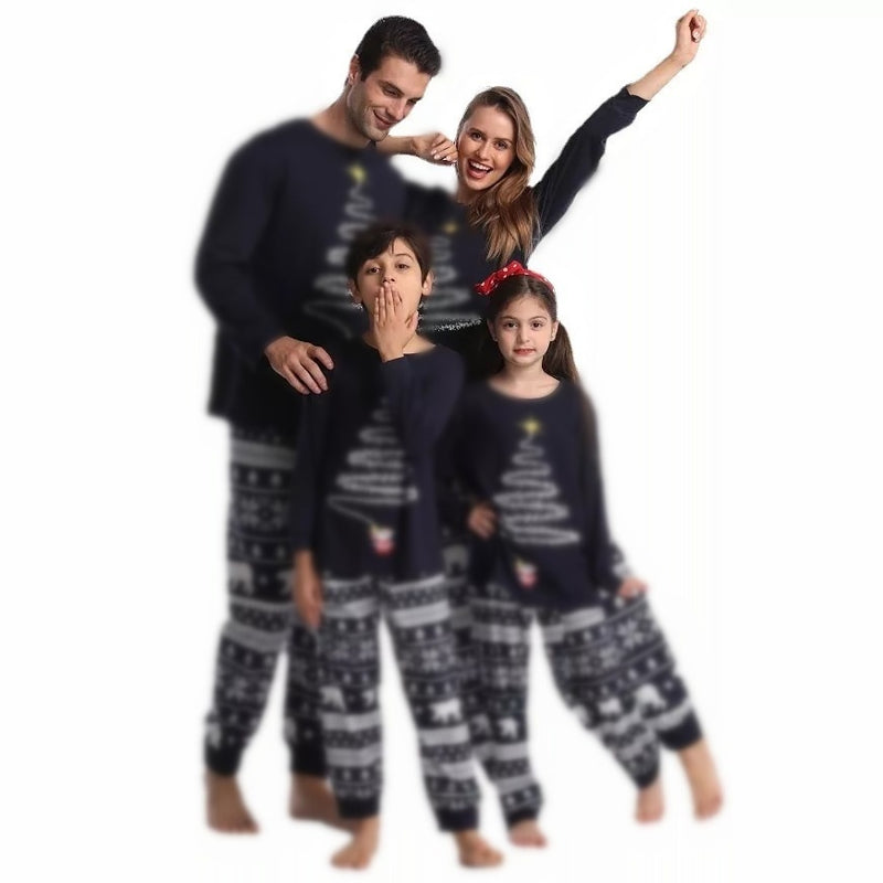 Family Navy Christmas Tree Fair Isle Pyjamas