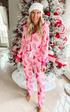 Women's Pink Christmas Print Onesie Pyjamas – image 5