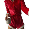 Women's Red Velvet Hooded Christmas Playsuit – image 5