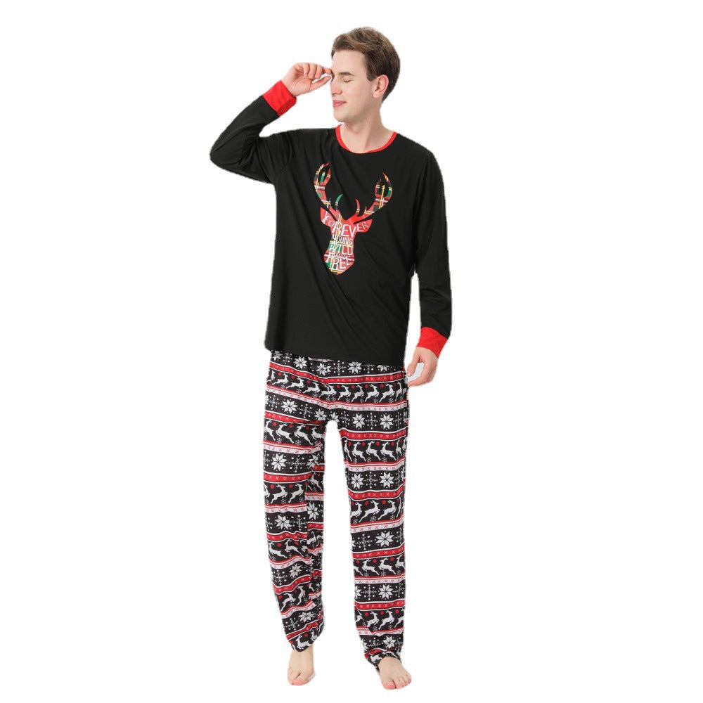 Family Black Reindeer Top & Fair Isle Trousers