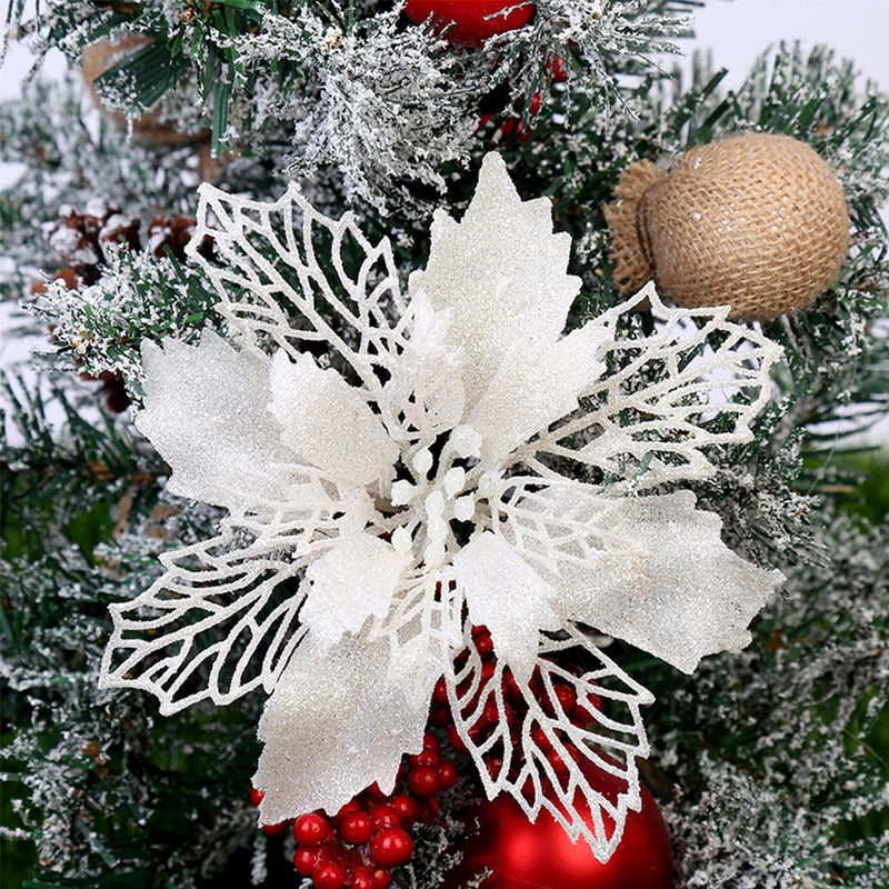 Glitter Christmas Flower, 11 cm