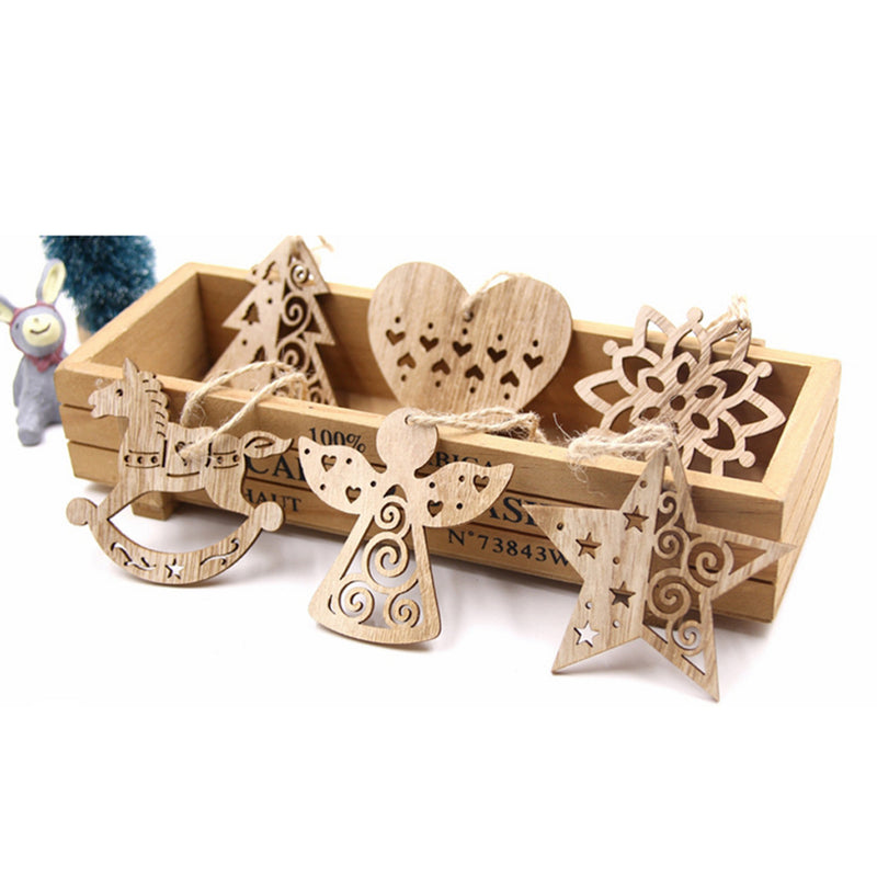 Wooden Christmas Ornament Kit, 6 Pieces
